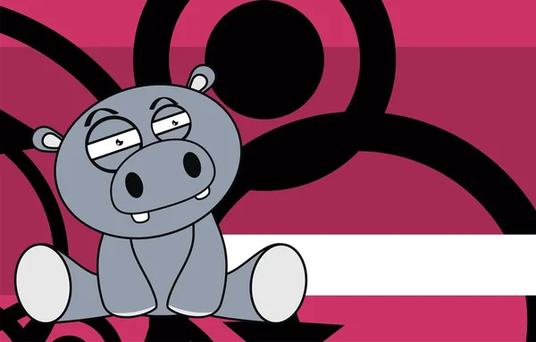 Cute Kawaii Hippo Cartoon Background Vector Format — Stock Vector