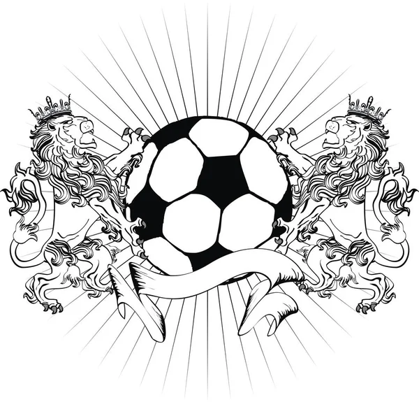 Emblema Araldico Del Leone Calcio Stemma Formato Vettoriale — Vettoriale Stock