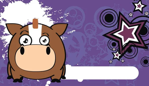 Lustige Kleine Kawaii Pferd Cartoon Hintergrund Vektorformat — Stockvektor