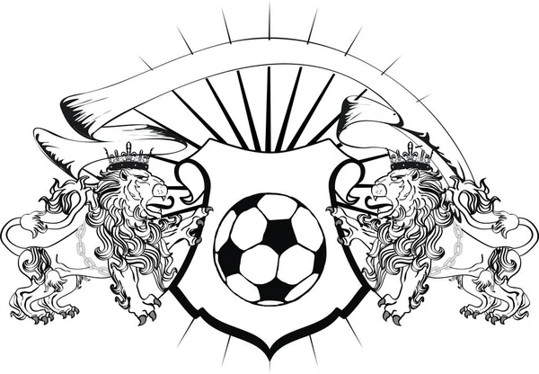 Emblema Araldico Del Leone Calcio Stemma Formato Vettoriale — Vettoriale Stock