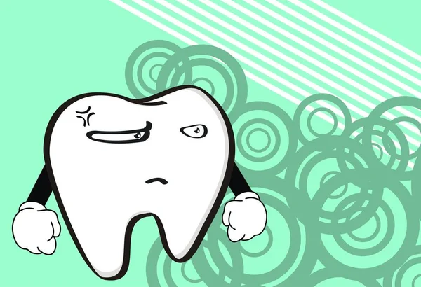 Funny Molar Dental Tooth Cartoon Background Vector Format — Stock Vector