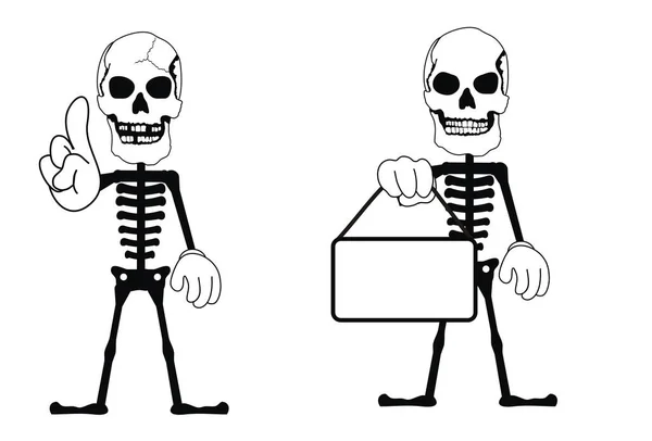 Divertente Pittogramma Cranio Cartone Animato Collezione Set Formato Vettoriale — Vettoriale Stock