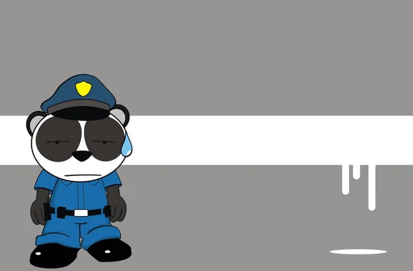 Śmieszne Policji Człowiek Panda Niedźwiedź Dziecko Kreskówka Tło Formacie Wektorowym — Wektor stockowy