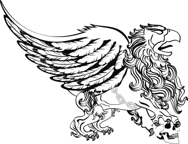 Gryphon Tattoo Coat Arms Crest Vector Format Very Easy Edit — Stock Vector