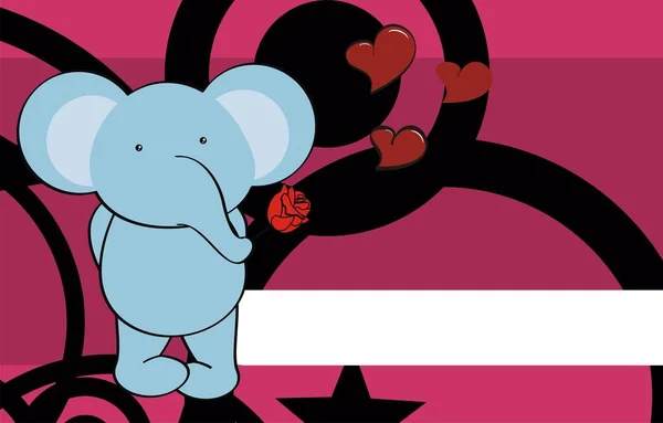 Kawaii Elefante Chica Sosteniendo Fondo Rojo Rosse Valentine Formato Vectorial — Vector de stock