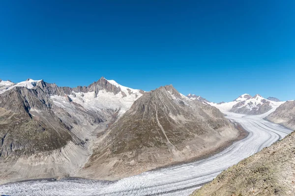Blick Auf Den Aletschgletscher Vom Eggishorn Schweiz Ist Der Längste — Stockfoto