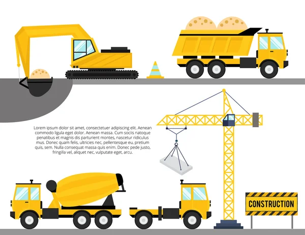 Conjunto de equipamentos de construção — Vetor de Stock