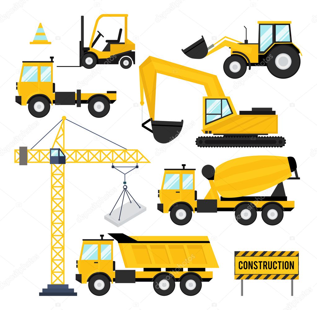 construction equipments set