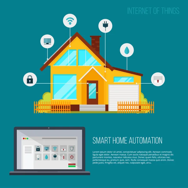 Sistem otomatisasi rumah pintar - Stok Vektor