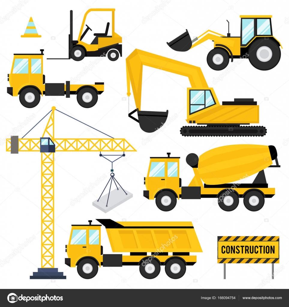 Desenho animado - Construção - Trator, Caminhão Betoneira, Guindaste -  Tractor, concrete mixer truck 