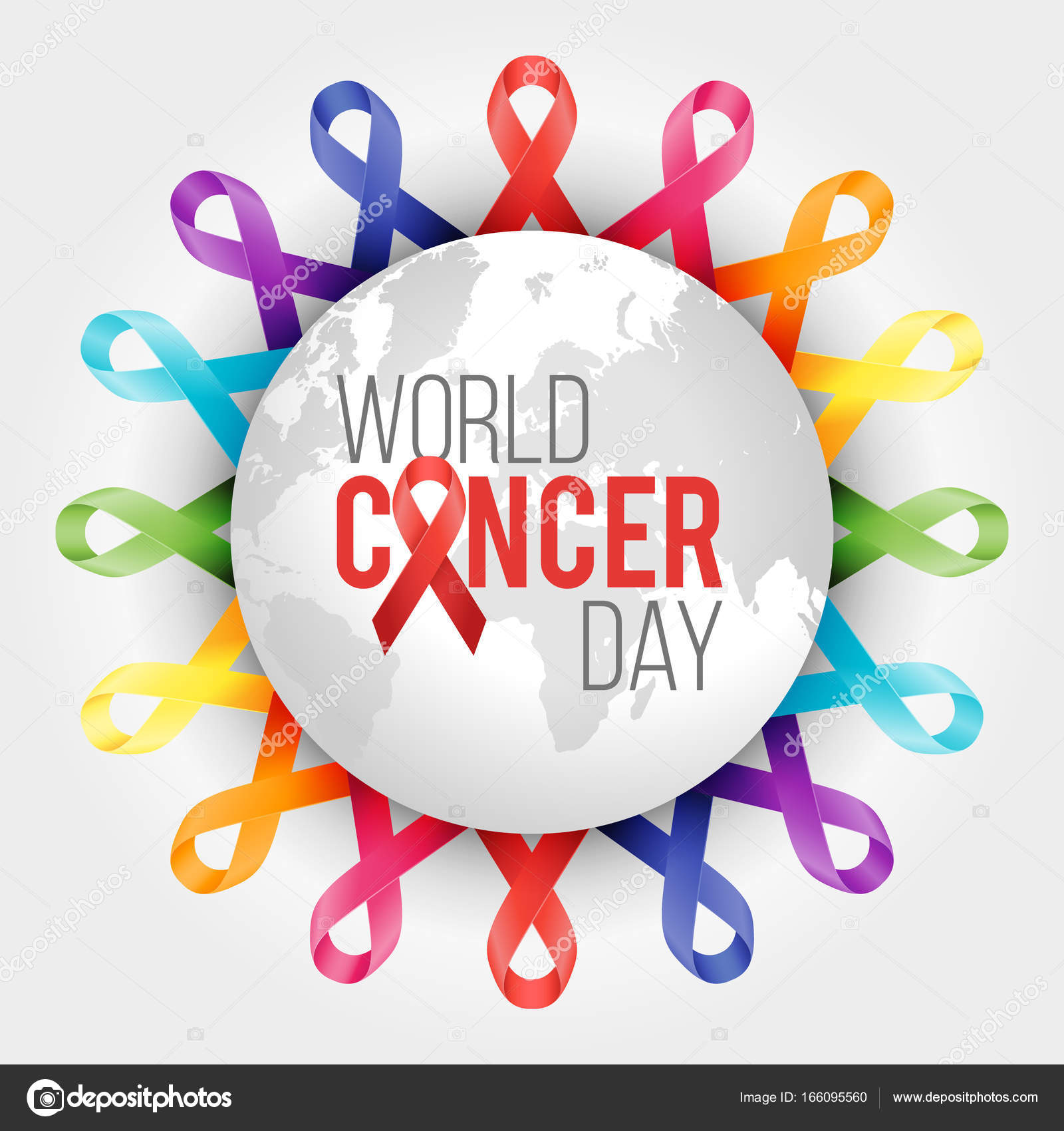 World Cancer Awareness Ribbon Background Stock Vector Image By C Vitalex 166095560