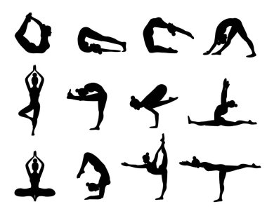 Yoga pozlar siluet