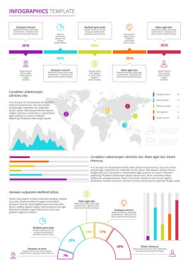 Infographic şablonu parlak renkler