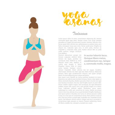 Yoga asanas illüstrasyon.