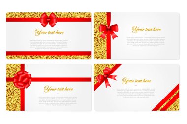 Kırmızı hediye yay ile güzel kartları