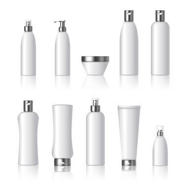 Gerçekçi gümüş Kozmetik Şişeler 