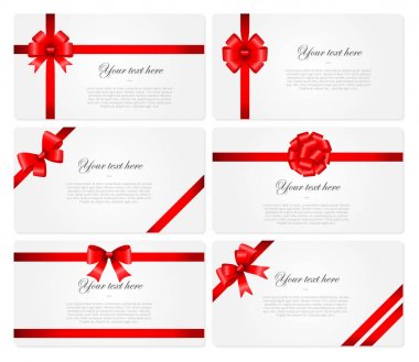 Kırmızı hediye yay ile güzel kartları