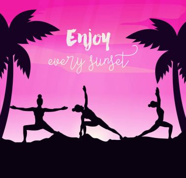 Yog yapıyor kadın silüeti