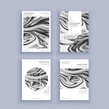 Holografik şekiller arka planlar seti