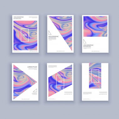 Holografik şekiller arka planlar seti