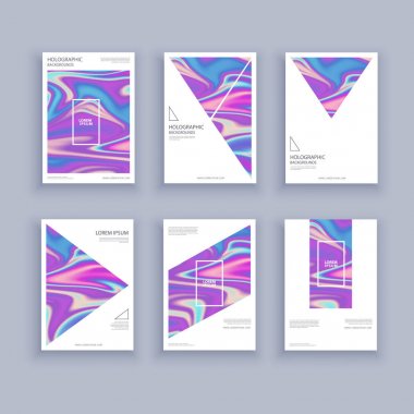 Holografik şekiller arka planlar seti