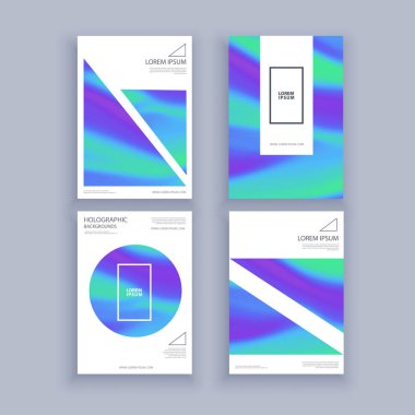 Holografik şekiller arka planlar seti