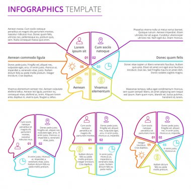 Infographic şablonu parlak renkler