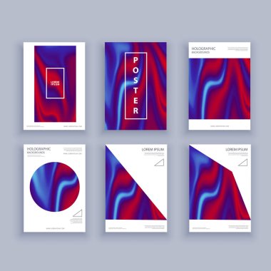 Holografik şekiller arka planlar seti