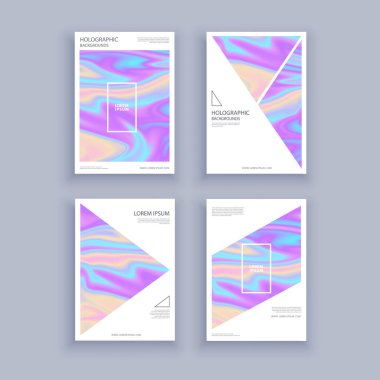 Holografik şekiller arka planlar seti