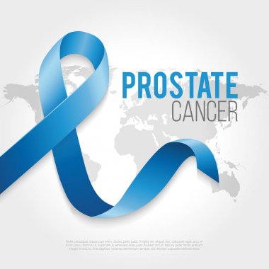 Prostat Kanseri Bilinçlendirme şerit arka plan. Blue ribbon. Vektör çizim
