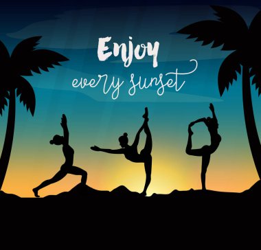 Yog yapıyor kadın silüeti