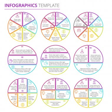 Infographic şablonu parlak renkler