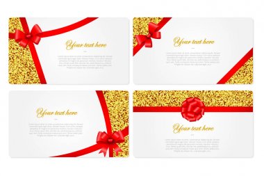 Kırmızı hediye yay ile güzel kartları