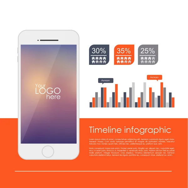 Phone infographic background — Stock Vector