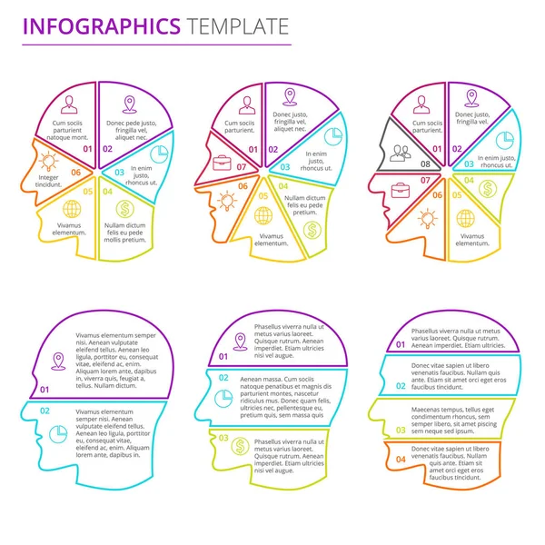 Modello infografico con colori vivaci — Vettoriale Stock