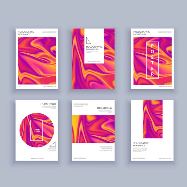 Holografik şekiller arka planlar seti