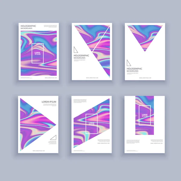 Holografik şekiller arka planlar seti