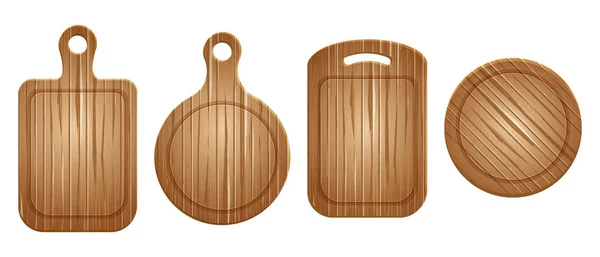 Conjunto de tablas de cortar de madera vacías — Vector de stock