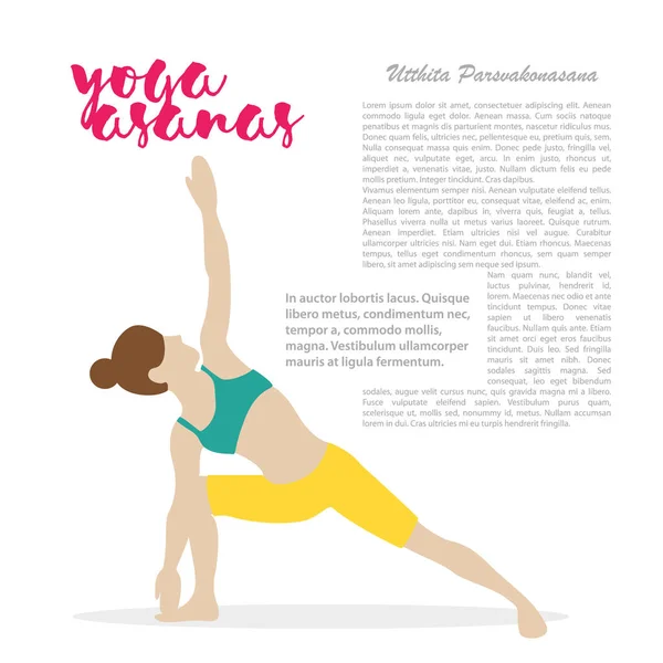 Yoga asanas ilustración . — Archivo Imágenes Vectoriales