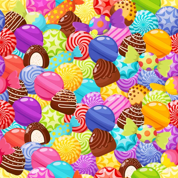 Sweet candies seamless pattern . — Stock Vector