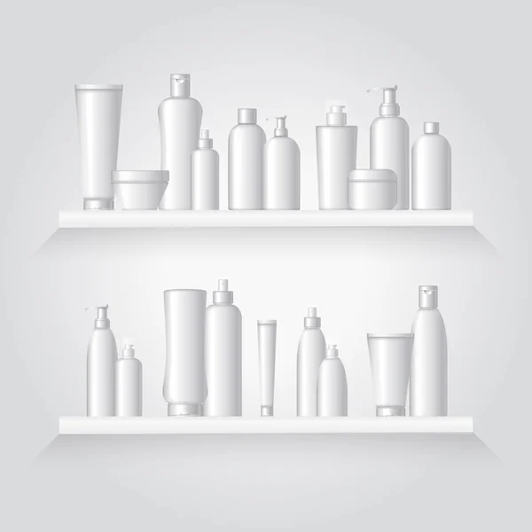 Realistyczne Kosmetyczne Butelki Gradientu Projekt Białym Tle Pojemniki Kosmetyczne Krem — Wektor stockowy