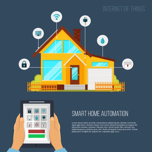 Sistema de automação residencial inteligente info gráfico —  Vetores de Stock