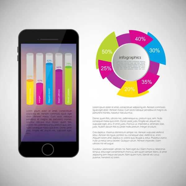 Téléphone fond infographique — Image vectorielle