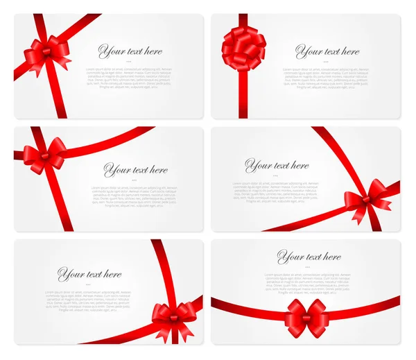 Kırmızı hediye yay ile güzel kartları