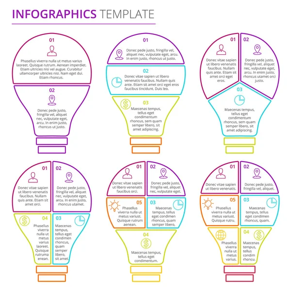 Infographic şablonu parlak renkler