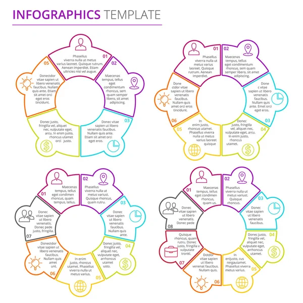 Plantilla infográfica con colores brillantes — Vector de stock