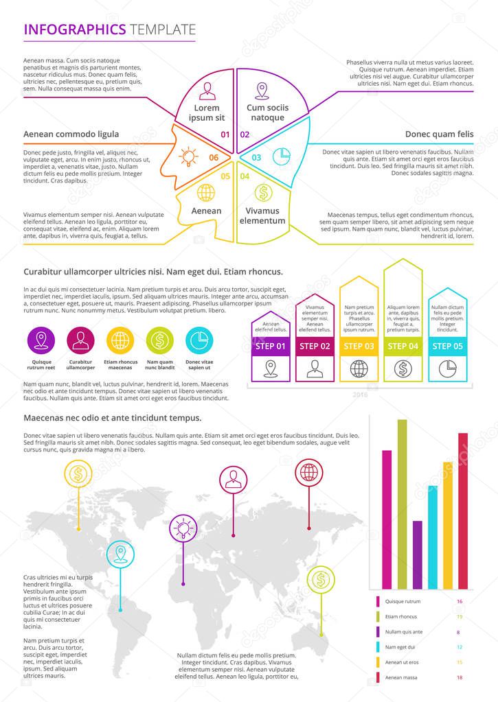 Infographic template with bright colors