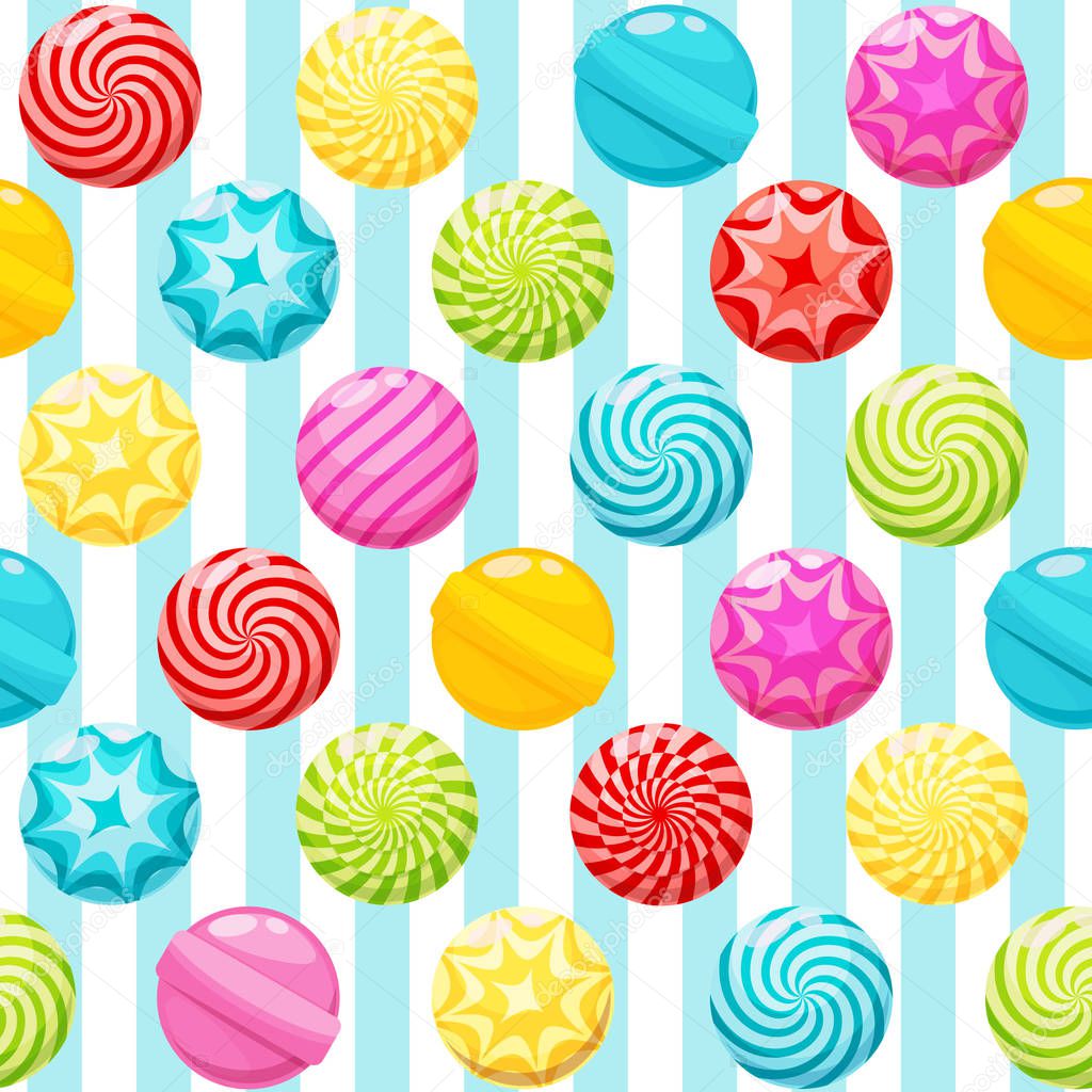 Sweet candies seamless pattern .