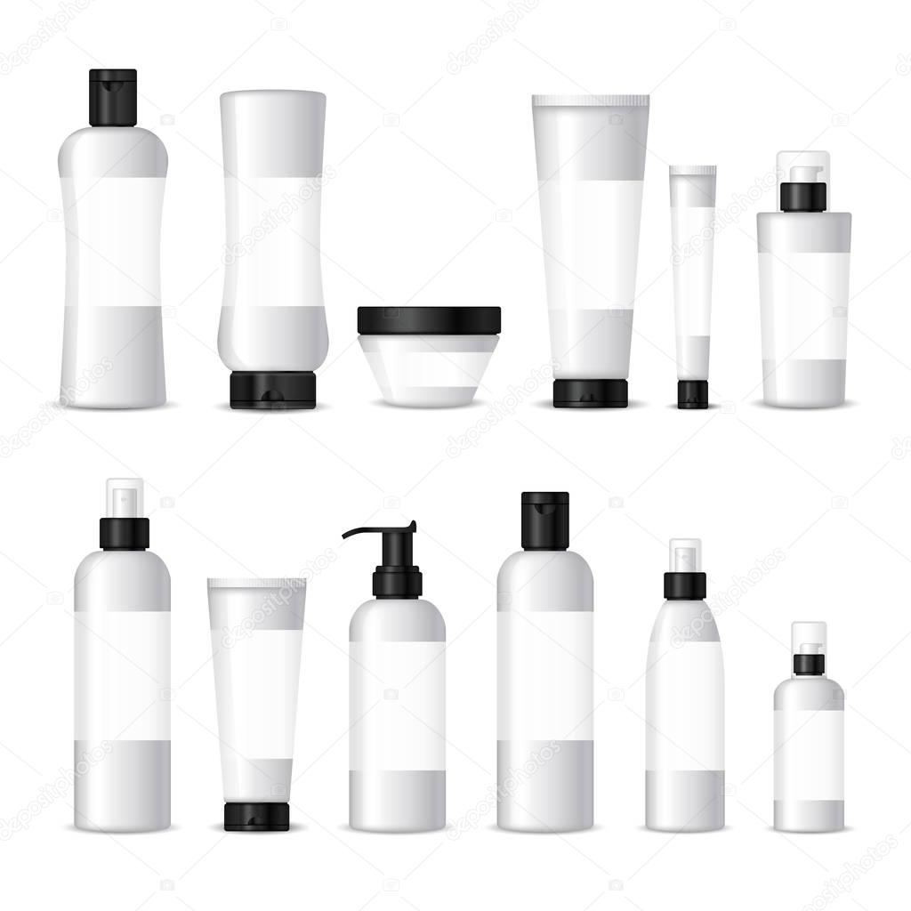 Realistic cosmetic bottles 