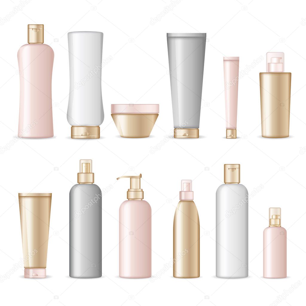 Realistic cosmetic bottles 